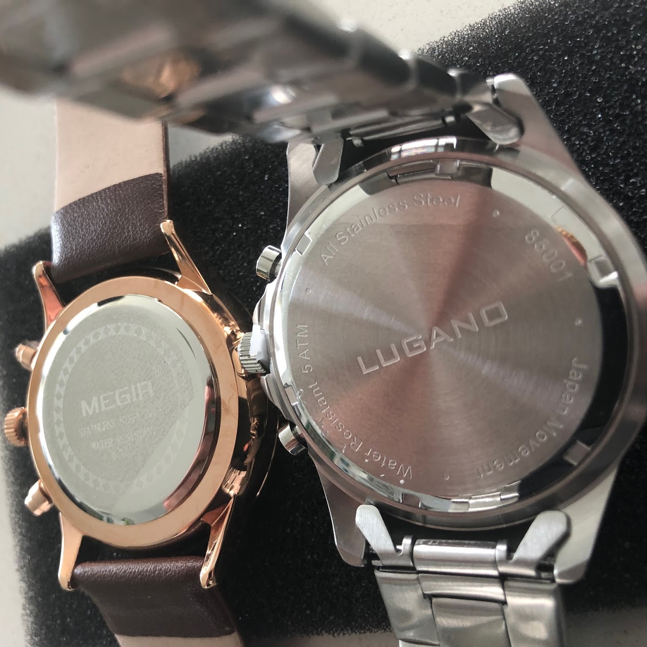 kvalitet billigt ur megir lugano watches chrono black steel test anmeldelse review billige ure af god kvalitet ikke vandtæt
