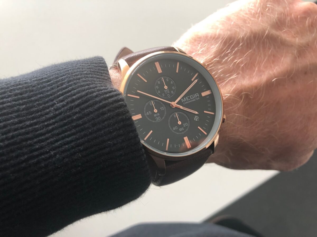 kvalitet billigt ur megir master brown lugano watches chrono black steel test anmeldelse review billige ure af god kvalitet ikke vandtæt ditur.dk