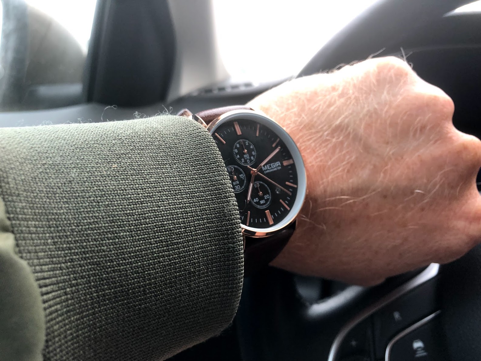 kvalitet billigt ur megir master brown lugano watches chrono black steel test anmeldelse review billige ure af god kvalitet ikke vandtæt ditur.dk