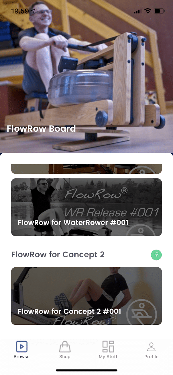 test af flowrow board til waterrower eller concept 2 romaskine coretræning core review does it work erfaring reformer træning på romaskinen