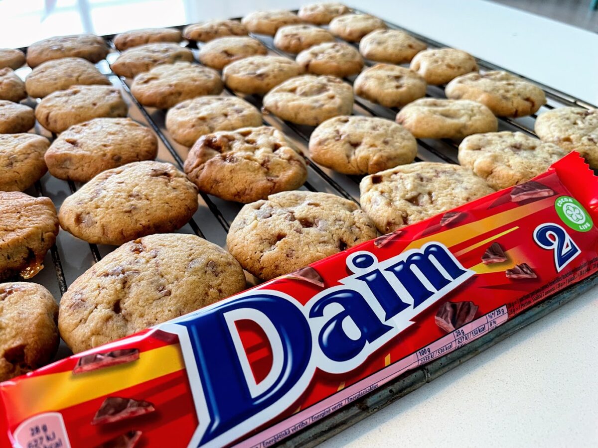 opskrift daim cookies med dajm hjemmelavet småkager indeholder