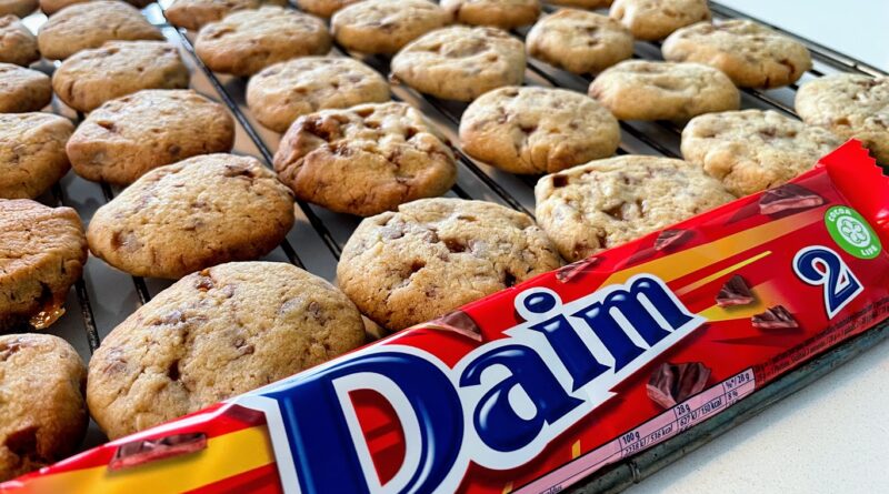 opskrift daim cookies småkager med daimstykker