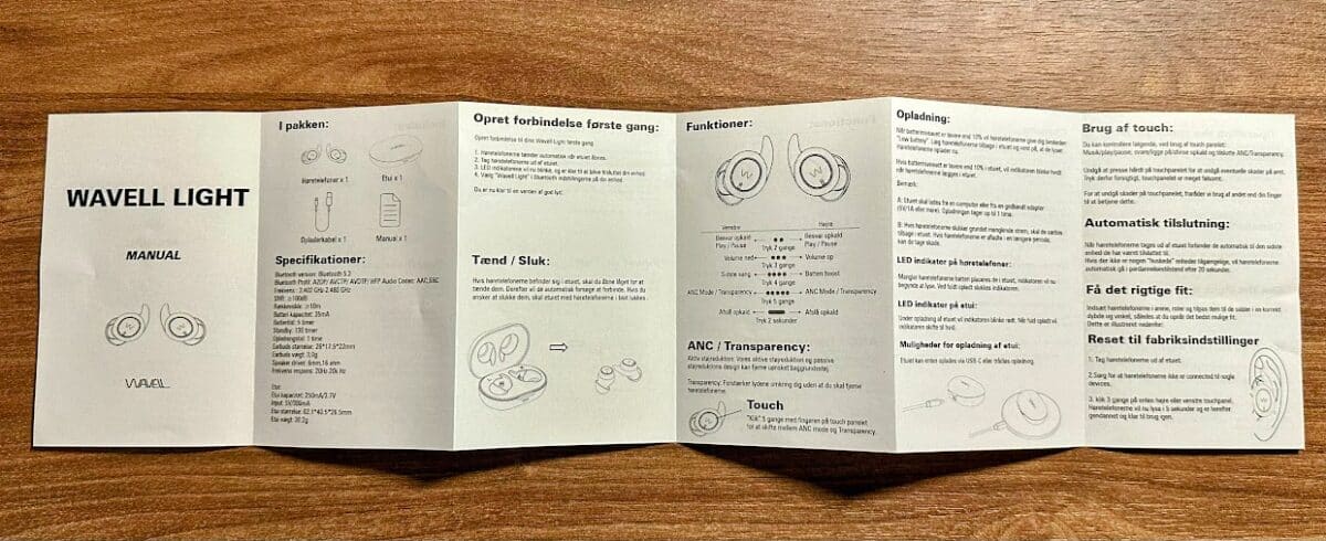 Wavell Light anmeldelse test erfaring manual engelsk english