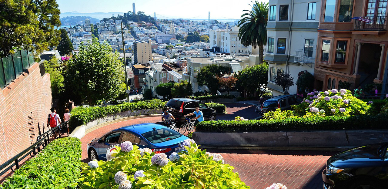Lombard Street SF San Francisco top 5 steder at besøge i