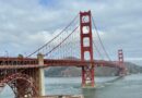 på cykel cykeltur over Golden Gate Bridge I San Francisco cykelleje elcykel bakket by