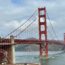 på cykel cykeltur over Golden Gate Bridge I San Francisco cykelleje elcykel bakket by