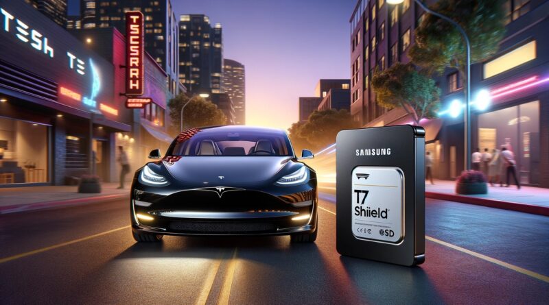 tesla model S 3 X Y og samsung t7 ssd harddisk til sentry mode og dashcam i din tesla t5