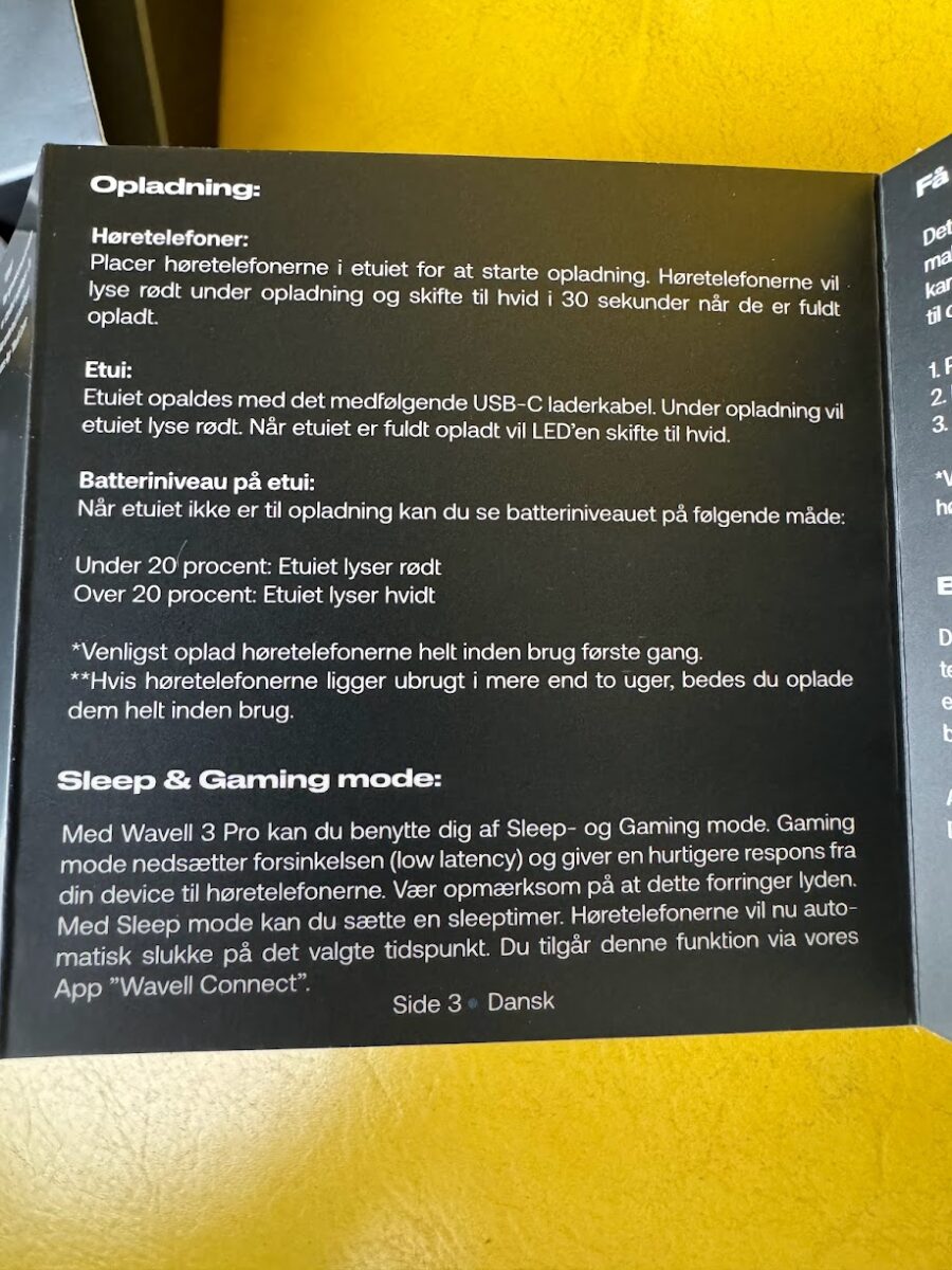 test af wavell 3 pro anmeldelse rabat erfaring med er de gode aktiv støjdæmpning active noise cancellation cancelling sleep mode gaming