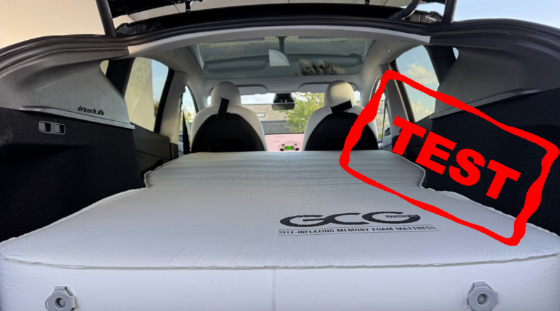 test af GCG Max Premium luftmadras til tesla model y og 3 erfaring med madras til bil