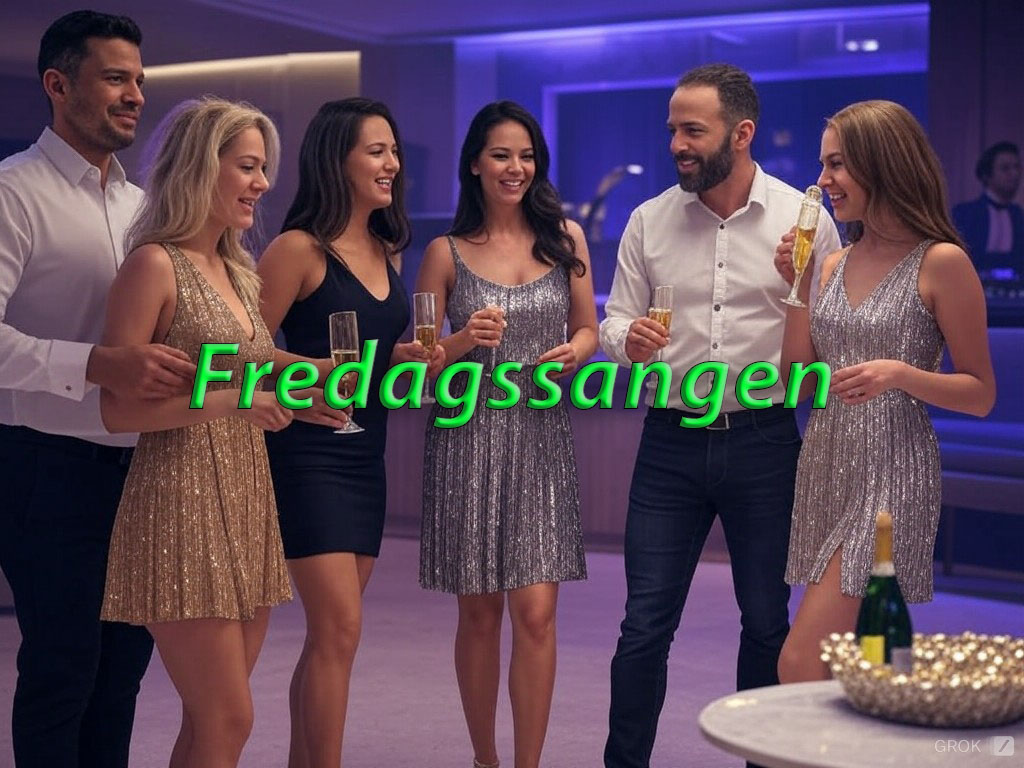 fredagssangen tæskeholdet akkorder tekst AI billede