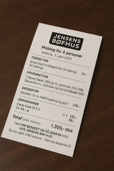 regning jensens bøfhus