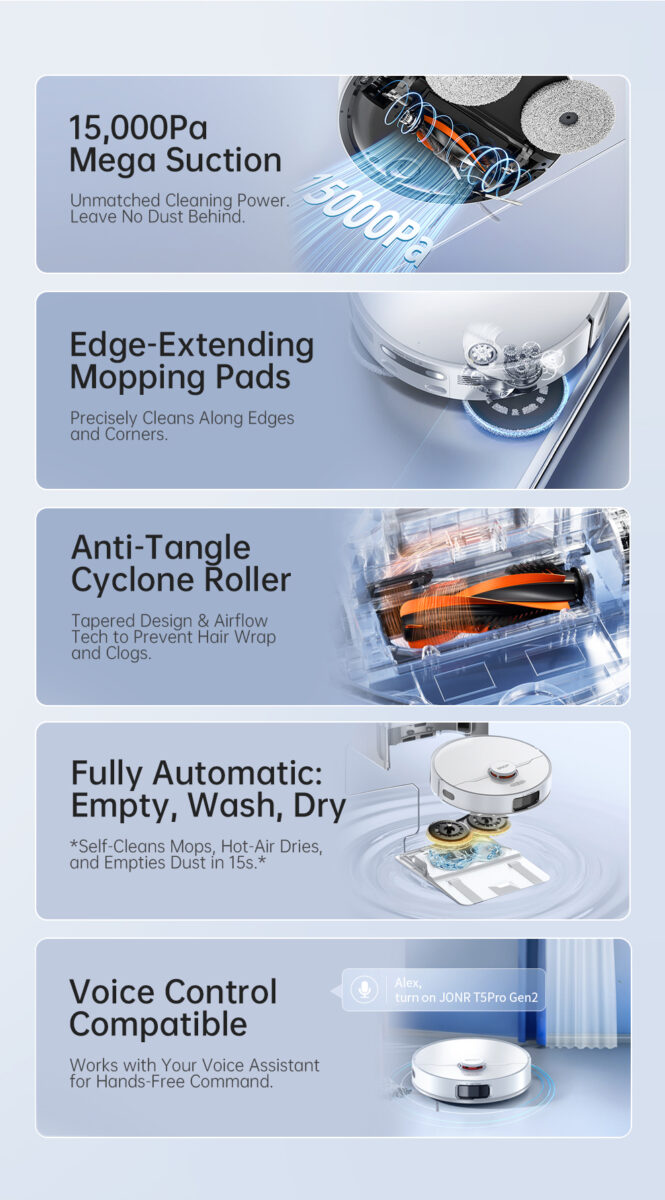 JonR T5 Pro Gen 2 test erfaring gennemgang gulvvaskefunktion moppefunktion gulvvaskerobot